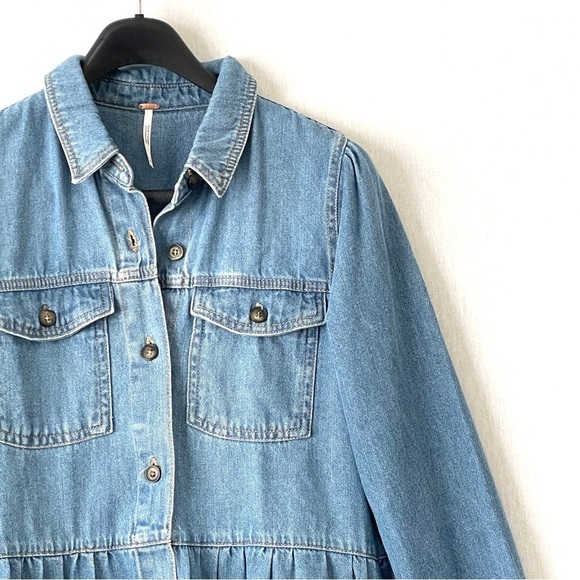 Free People Nicole Denim Shirt Dress - Picture 5 of 13